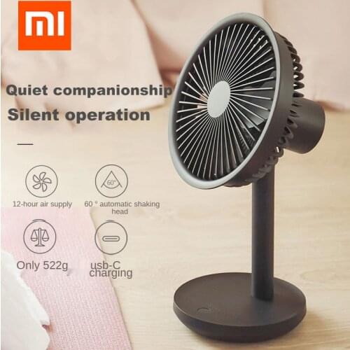 Xiaomi Desktop Fan 60 Degree Shaking Head Height Wind Speed Adjustable 4000mAh Type-C Chargeable Light Portable Fan SOLOVE Make