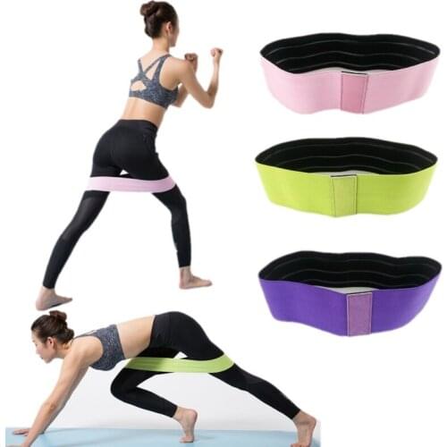 New Silicone Slip Cotton Hip Resistance Bands Booty Elastic Bands Exercise for Thigh Hips Glutes Bridge Fitness Workout Bands