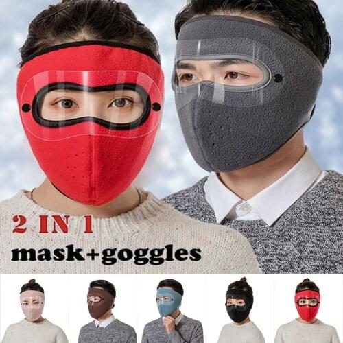 New Outdoor Winter Warm Full Mask Service Cycling Windproof Removable Goggles Face Mask Hat 1Pc