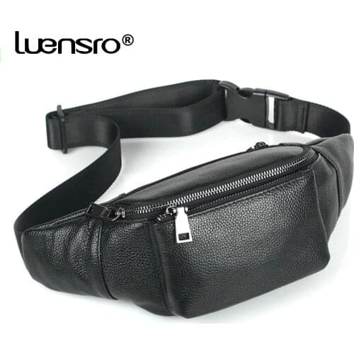 100% Genuine Leather Waist Packs For Men Travel Fanny Pack Belt Bags Male Small Waist Bag For Phone Pouch Leather Men Bag