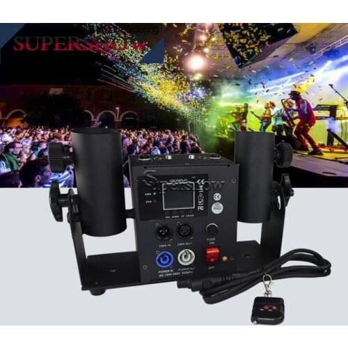 DMX512&Remote control double shot streamer launcher Confetti machine stage effect Confetti Cannon for wedding stage