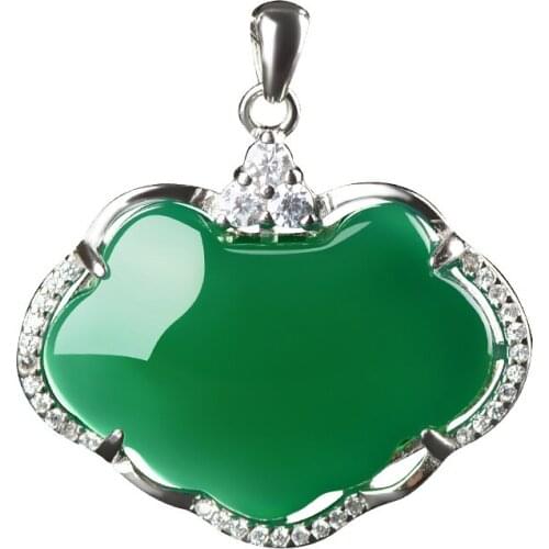 Carved design authentic natural pit Burma a cargo jadeite safety buckle hanging sunny green