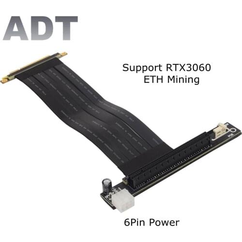 RTX3060 Mining PCIe X8 Riser Cable, Ethereum BTC Miner ETH X99 PCI-Express 8x to 16x Pci-e Vertical Extender with 6Pin Power