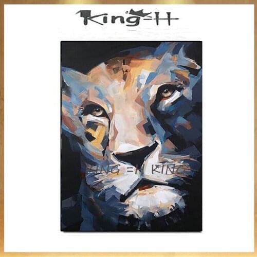 Hand Painted Abstract Animal Tiger Figure Oil Painting On Canvas Leopard Figure Wall Poster Artwork Modern Decoration Painting