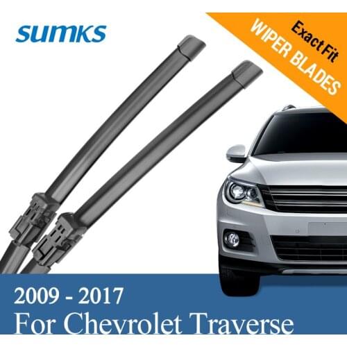 SUMKS Wiper Blades for Chevrolet Traverse 24"&21" Fit Push Button /Pinch Type 2009 2010 2011 2012 2013 2014 2015 2016 2017
