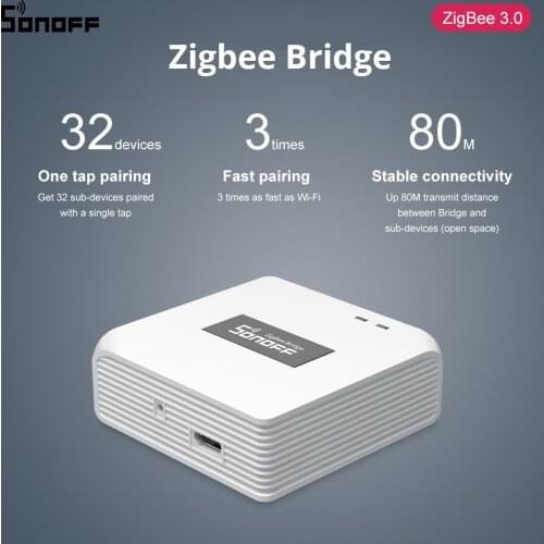 Sonoff ZBBridge Smart Zigbee Bridge Enable Variety Zigbee Devices/Sensors Work with WiFi Via eWeLink 32 Zigbee-based Switches
