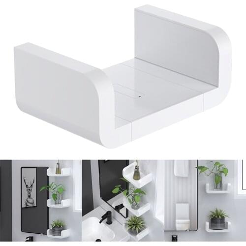 NEW Simple Bathroom Storage Rack Wall Mounted Waterproof Shampoo Shelves Organizer