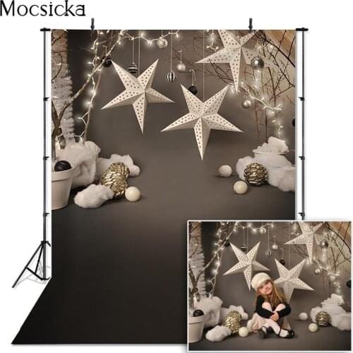Vinyl Photography Background Christmas star Computer Printed Custom children Photography Backdrops for Photo Studio F-2212