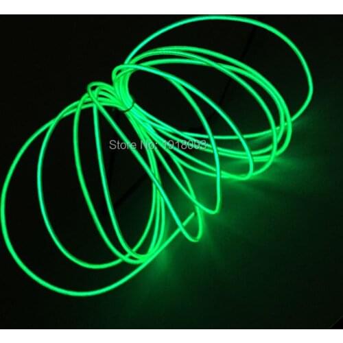 2.3mm 3Meter Green 360 degrees lighting EL Wire Rope Tube LED Strip With DC-3V EL inverter for Car Dance Party Decor TV Light