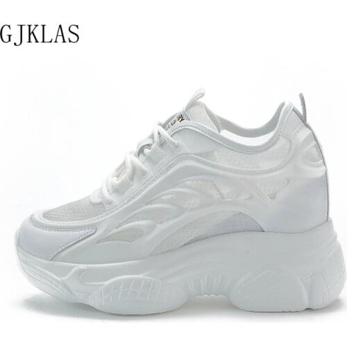 Wedges Shoes for Women Ladies Trainers Casual Mesh Platform Sneakers White Shoes Womens Sneakers New Fashion Plataforma Mujer