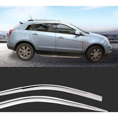 1 Set Brand New Chrome Side Vent Sun Shade Window Visors Rain Guard Deflectors For Cadillac SRX 2013-2017