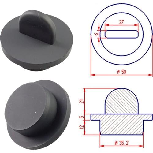 1Pcs Black/White 35mm Silicone Rubber Caps With Handle T Type Plug Gasket Protect Caps Seal Stopper