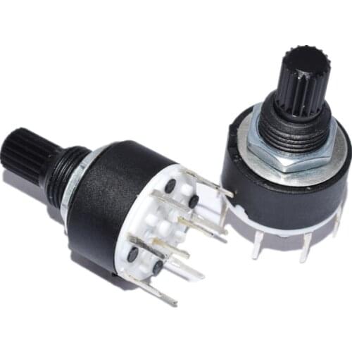 2 Pole 3/4 Position 1 Pole 5/6/8 Position SR16 16mm Plastic Rotary Band Switch 15MM Flower Axis Round Switch