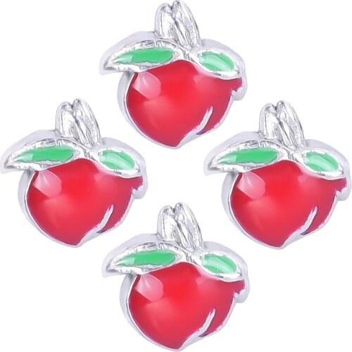 F449 Silver Plated Bear Floating Locket Charms For Floating Living Memory Locket DIY Accessories 9*8mm