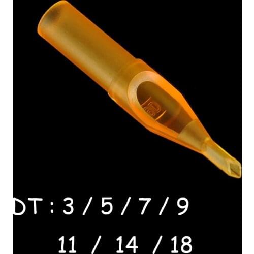 LICH DT 50 pcs Gold Shark Tattoo Nozzle Tips Tube For Tattoo needles Consumables Semi Transparent Disposable Sterile Supplies