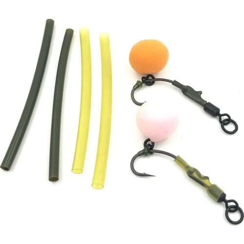 60pcs Carp Fishing Accessories Heat Shrink Tubes Rubber Sleeves Heating Shrink Tubing For Carp Ronnie Rigs Croase Fishing Tackle