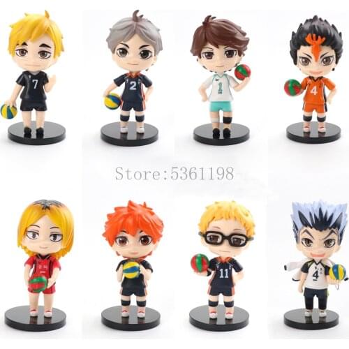 8pcs/set Anime Haikyuu!! Figure Shoyo Hinata Kenma Kozume Action Figure Kotaru Bokuto Yu Nishinoya Figurine Model Doll Gift