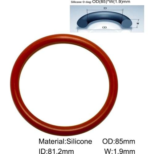 80piece 85mm*81.2mm*1.9mm Silicone o-ring dichtung Red Gasket of motorcycle part/consumer product
