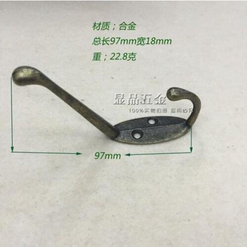 97*18mm Coathook Black clothes hanging hook Single hook Antique Furniture Hardware hook up Furniture Hook wholesale
