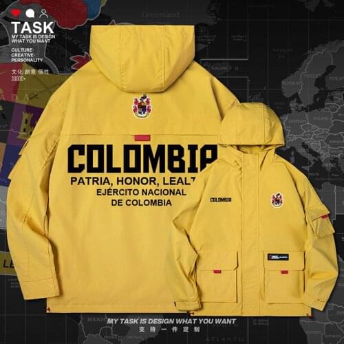 Colombia Colombian COL men jacket hooded Land Force logo army fan windbreaker fashion mens casual new printed autumn clothes