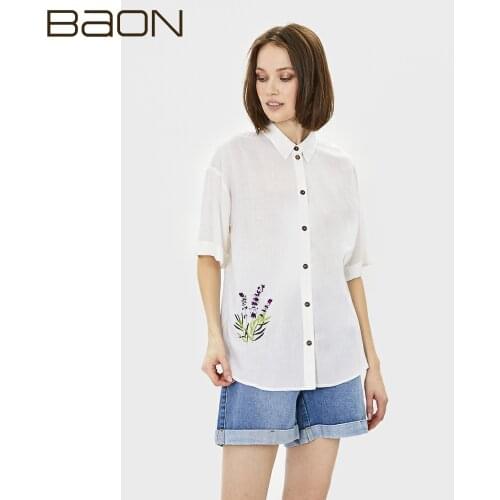 Женские рубашки с вышивкой BAON China At AliExpress