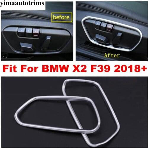Side Seat Button Adjustment Frame Molding Cover Kit Trim 2 pcs ABS Accessories For BMW X2 F39 2018 2019 2020 Interior Refit Kit
