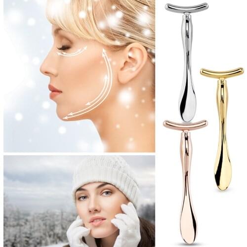 Zinc Alloy Energy Beauty Bar Vibrating Facial Roller Massager Face Lifting Anti-wrinkle Skin Care Gemstone Roller Ball Set Box