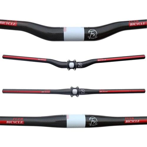 FCFB FW red carbon mtb handlebar top carbon fiber Mountain bike 3K rise flat handlebar carbon horizontal free shipping