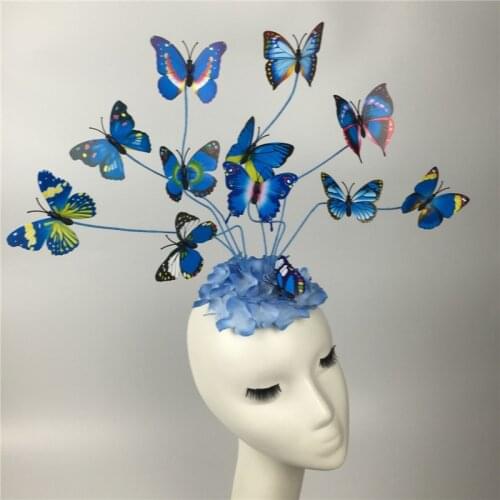 Bride Girl Princess Headdress Kids Girl Model Catwalk Makeup Headwear Butterfly Flower Movie Props Accessories
