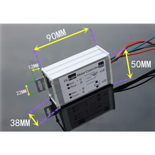 Motor controller:DC/brush/Wide voltage/ high power PWM infinitely adjustable-speed board T1 lzx