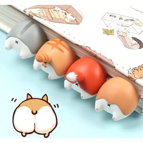 Creative Dog Cat Hamster Fox Ass Bookmark Cartoon Animal Book marks Clip for kids girls Stationery gift Office School Supplies