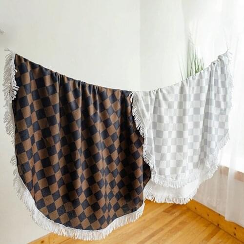 Round Beach Towel 3D Printed Geometric Pattern 150*150CM Tassels Decoration Outdoor Camping Holiday Soft Carpet Cushions 2021