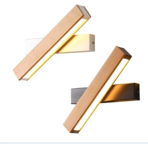 Personality Simple Modern Wood Wall lamp Reading rotatable Wall Lamp Restaurant Stairs Aisle Bedroom Bedside lamp Macaron Light
