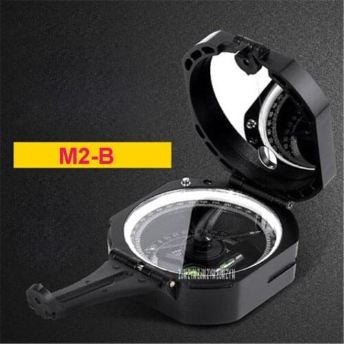 M2-B Camping Hiking Portable Thermoelastic shell Material Compass Navigation for Outdoor Activities Diameter 65mm Black /green