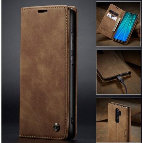 Magnetic Wallet Leather Flip Case For Xiaomi Redmi Note 8 Pro Retro Coque Book Matte Cover