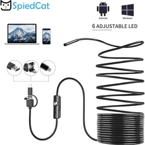 Soft Cable 5.5mm mini Lens Android OTG Typec-C USB Endoscope Flexible Snake USB Pipe Inspection Smartphone Borescope Camera