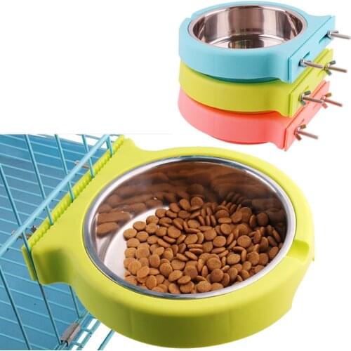 Pet Bowl Hanging Dog Cage Bowls Stainless Steel Dog Cat Durable Puppy Kitten Feeder Water Food Drinking Bowl