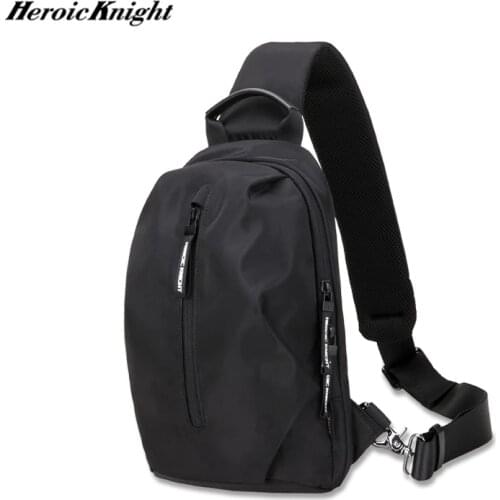 Heroic Knight Multifunction Crossbody Bags Men USB Charging 9.7inchs Pad Chest Pack Short Trip Messengers Chest Bag