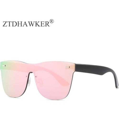 Fashion One-piece Mirror Conjoined Womens Sunglasses Boundless Windproof Eyeglasses Classic Large Square Glasses