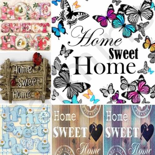 Animal Butterfly Mosaic Rhinestones Home Sweet Text DIY 5D Diamond Painting Cross Stitch Full Round&Square Drill Home Decoration