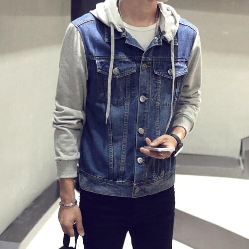 Blouson Homme New Fashion 2020 Mens Spring Autumn Denim Jackets Hooded Jeans Jacket Male Harajuku Streetwear Men Coat Plus Size
