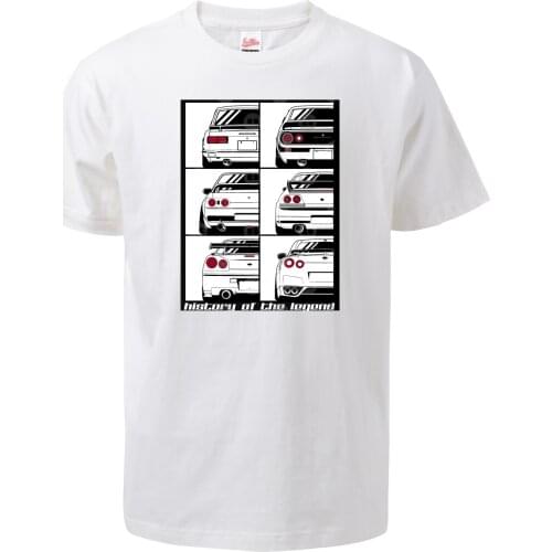 History Of The Legend Print T Shirt Skyline Graphic Leisure Short Sleeve T-Shirt Mens Fashion Casual Cotton GTR Car Tops Tees