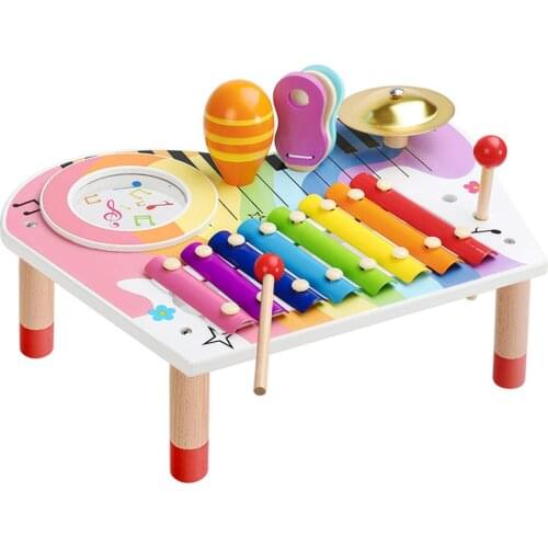 Baby Musical Instruments Set, Xylophone for Kids,Wooden Sensory Toy& Birthday Gift Set for Boys Girls (10 PCS)