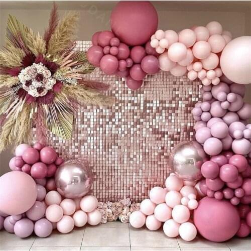 183Pcs Pink Purple Balloon Arch Kit 4D Rose Gold Garland Balloons Set DIY Wedding Birthday Valentines Day Decoration Supplies