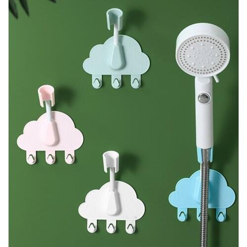 Shower Head Wall Mount Holder No-Punching 360° Adjustable Rotatable Shower Faucet Mounting Brackets Rack Bathroom Hangers