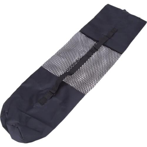 Nylon Yoga Mat Storage Bag Backpack Waterproof Fitness Yoga Mat Carrier Mesh Bag Center Black (Yoga mat not including)