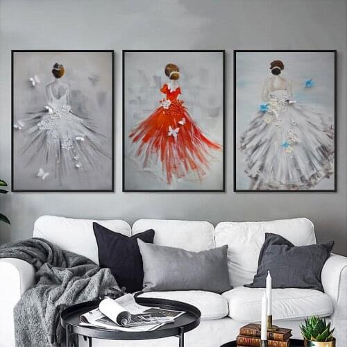 Nordic art pictures and prints, ballet girl posters, abstract murals, printed canvas, wall art decoration, home decoration