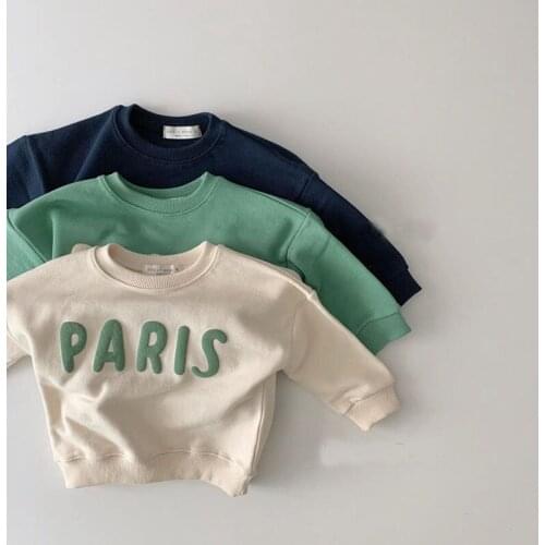 2021 Autumn New Long Sleeve Children Sweatshirt Letter Print Baby Boy Sweatshirt Cotton Toddler Kid Casual Hoodie For Girls Tops