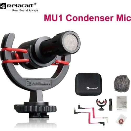 Relacart MU1 Unidirectional Photography Interview Microphone Condenser Shotgun Mic for Smartphone DSLR Camera VS MM1