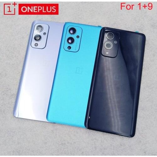 Original Oneplus 1+ 9 Housing Cover Glass Rear Panel Door Replacement Parts For One Plus 9 Back Battery Case & Camera Lens Frame
